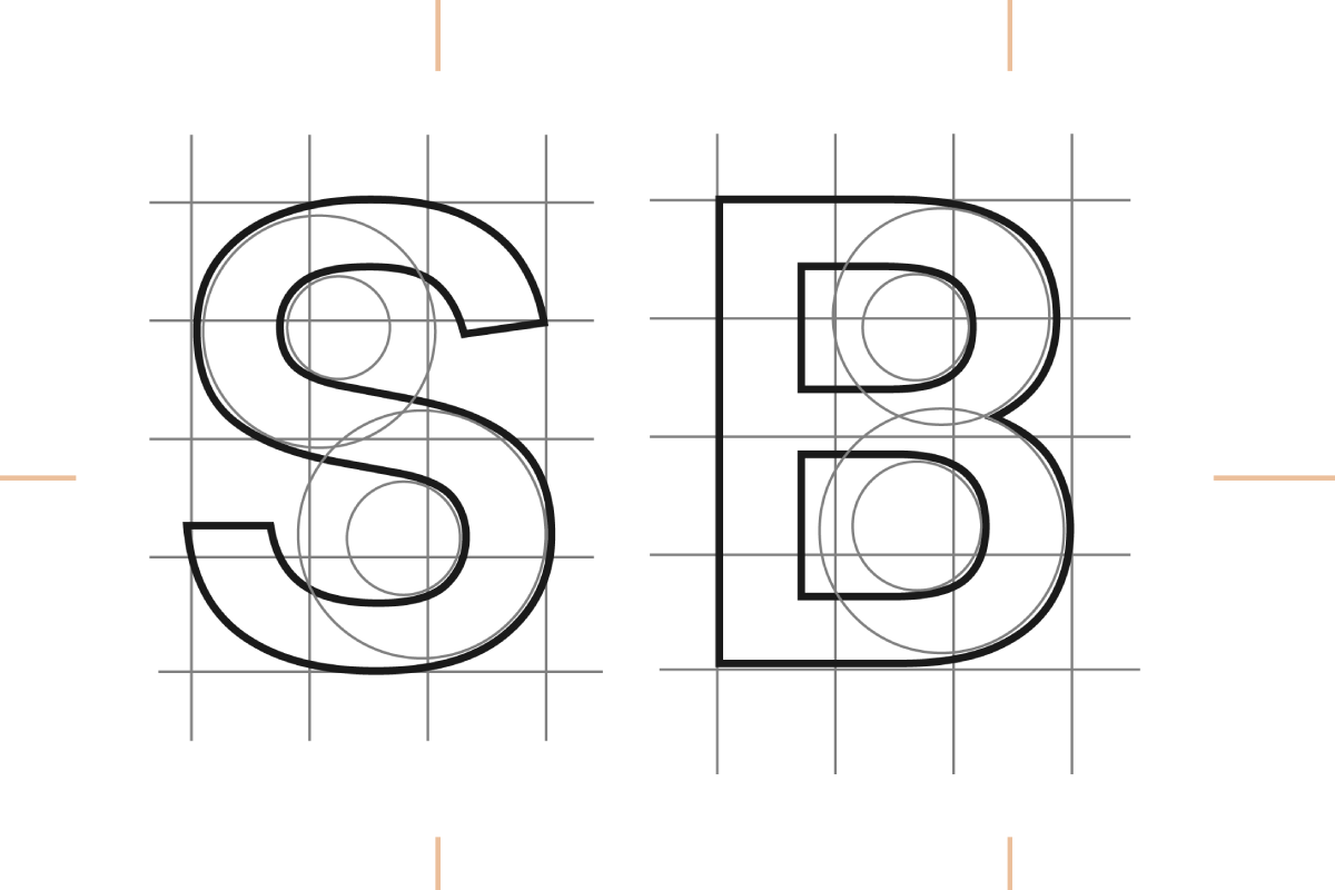 Dieses Bild zeigt die Outlines von den Buchstaben S und B