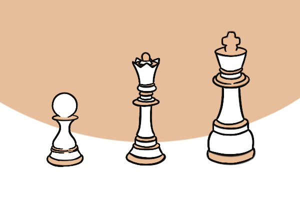 Ist Ihre Marke zukunftssicher? Entdecken Sie Strategien, um Ihre Markenführung zu optimieren und im Wettbewerb langfristig erfolgreich zu bestehen. Dieses Bild zeigt Schachfiguren aufgereit von der niedrigsten Figur bis zur höchsten.